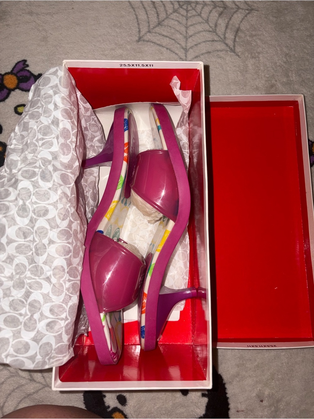 RARE VTG COACH Pink Jelly kitten heels J P613 Women's Size 7.5M - Picture 8 of 8